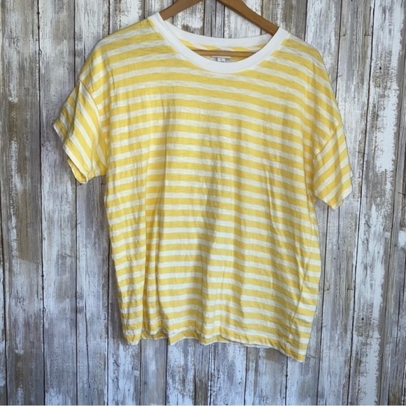 J. Crew Tops - J. Crew Yellow Striped reimagined Tee